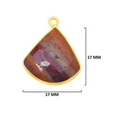 Mookaite Jasper Stone Necklace for Jewelry Making 17mm Bell Bezel Charms Pendants Connectors 24K Gold Plated Over 925 Sterling Silver