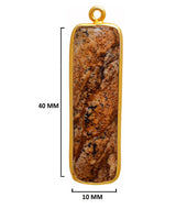 Mookaite Jasper Stone Necklace for Jewelry Making 10X40mm 15X20mm 8X30mm Rectangle/Bar Bezel Charms 24K Gold Plated Over 925 Sterling Silver