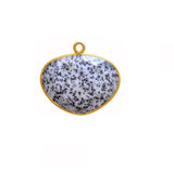 Dendrite Opal Oval Pendant - Boho Chic Gemstone Necklace with 24kt Gold Elegance
