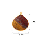 Mookaite Jasper Stone Necklace for Jewelry Making 12 15 18mm 25mm 30mm Heart Bezel Charms Pendants 24K Gold Plated Over 925 Sterling Silver