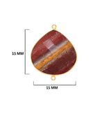 Mookaite Jasper Stone Necklace for Jewelry Making 12 15 18mm 25mm 30mm Heart Bezel Charms Pendants 24K Gold Plated Over 925 Sterling Silver