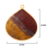 Mookaite Jasper Stone Necklace for Jewelry Making 12 15 18mm 25mm 30mm Heart Bezel Charms Pendants 24K Gold Plated Over 925 Sterling Silver
