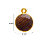 Mookaite Jasper Stone Necklace for Jewelry Making 11mm 15mm 18mm Coin/Round Bezel Charms Pendants 24K Gold Plated Over 925 Sterling Silver