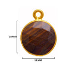 Mookaite Jasper Stone Necklace for Jewelry Making 11mm 15mm 18mm Coin/Round Bezel Charms Pendants 24K Gold Plated Over 925 Sterling Silver