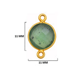 Serpentine Stone Necklace Jewelry Making 11mm 15mm 18mm Coin/Round Bezel Charms Pendants Connectors 24K Gold Plated Over 925 Sterling Silver