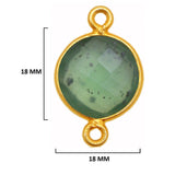 Serpentine Stone Necklace Jewelry Making 11mm 15mm 18mm Coin/Round Bezel Charms Pendants Connectors 24K Gold Plated Over 925 Sterling Silver