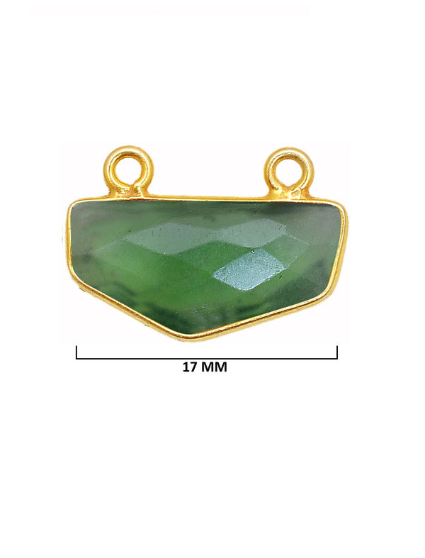 Serpentine Stone Necklace for Jewelry Making 17mm Chevron Bezel Charms Pendants Connectors 24K Gold Plated Over 925 Sterling Silver