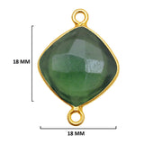 Serpentine Stone Necklace for Jewelry Making 12mm 15mm 18mm Cushion/Diamond Bezel Charms Pendants 24K Gold Plated Over 925 Sterling Silver