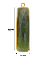Serpentine Stone Necklace for Jewelry Making 10X40 15X20 8X30mm Rectangle/Bar Bezel Charms Pendants 24K Gold Plated Over 925 Sterling Silver