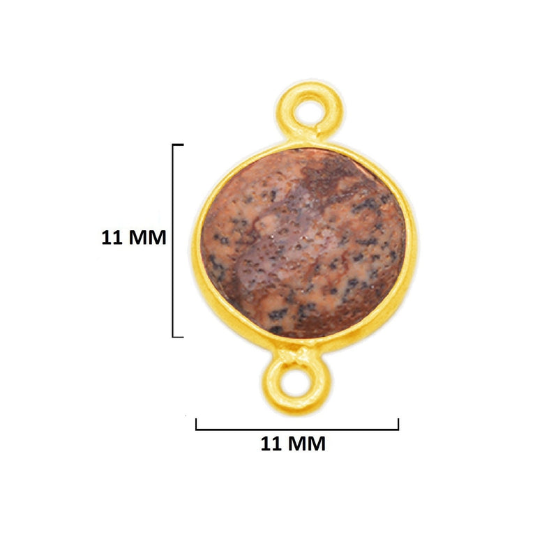 Picture Jasper Stone Necklace for Jewelry Making 11mm 15mm 18mm Coin/Round Bezel Charms Connectors 24K Gold Plated Over 925 Sterling Silver