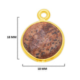 Picture Jasper Stone Necklace for Jewelry Making 11mm 15mm 18mm Coin/Round Bezel Charms Connectors 24K Gold Plated Over 925 Sterling Silver