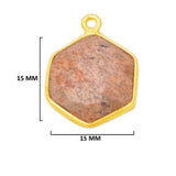 Picture Jasper Stone Necklace for Jewelry Making 12mm 15mm 18mm Hexagon Bezel Charms Connectors 24K Gold Plated Over 925 Sterling Silver