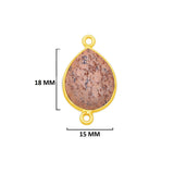 Picture Jasper Jewelry Making 10X40 12X15 15X18 18X25 22X30 25X35 8X26 Pear/Flat Teardrop Bezel 24K Gold Plated Over 925 Sterling Silver