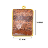 Picture Jasper Stone Necklace for Jewelry Making 10X40mm 15X20mm 8X30mm Rectangle/Bar Bezel Charms 24K Gold Plated Over 925 Sterling Silver