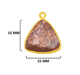 Picture Jasper Stone Necklace for Jewelry Making 15mm 15X20mm 18X25mm Triangle Bezel Charms Pendant 24K Gold Plated Over 925 Sterling Silver