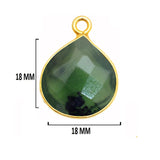 Serpentine Stone Necklace for Jewelry Making 12mm 15mm 18mm 25mm 30mm Heart Bezel Charms Pendants 24K Gold Plated Over 925 Sterling Silver