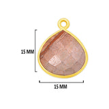Picture Jasper Stone Necklace for Jewelry Making 12mm 15mm 18mm 25mm 30mm Heart Bezel Charm Pendant 24K Gold Plated Over 925 Sterling Silver