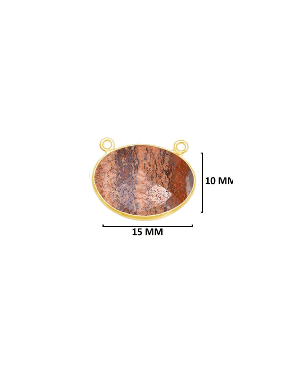 Picture Jasper Stone for Jewelry Making 10X15 12X15 13X30 15X18 15X20 18X25 8X10 Oval Bezel Charms 24K Gold Plated Over 925 Sterling Silver