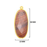 Picture Jasper Stone for Jewelry Making 10X15 12X15 13X30 15X18 15X20 18X25 8X10 Oval Bezel Charms 24K Gold Plated Over 925 Sterling Silver