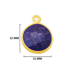 Sodalite Stone Necklace Jewelry Making 11mm 15mm 18mm Coin/Round Bezel Charms Pendants Connectors 24K Gold Plated Over 925 Sterling Silver