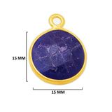 Sodalite Stone Necklace Jewelry Making 11mm 15mm 18mm Coin/Round Bezel Charms Pendants Connectors 24K Gold Plated Over 925 Sterling Silver