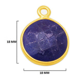 Sodalite Stone Necklace Jewelry Making 11mm 15mm 18mm Coin/Round Bezel Charms Pendants Connectors 24K Gold Plated Over 925 Sterling Silver