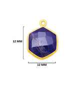 Sodalite Stone Necklace for Jewelry Making 12mm 15mm 18mm Hexagon Bezel Charms Pendants Connectors 24K Gold Plated Over 925 Sterling Silver