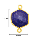 Sodalite Stone Necklace for Jewelry Making 12mm 15mm 18mm Hexagon Bezel Charms Pendants Connectors 24K Gold Plated Over 925 Sterling Silver