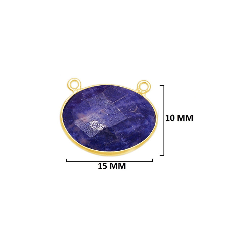 Sodalite Stone Necklace Jewelry Making 10X15 12X15 13X30 15X18 15X20 18X25 8X10 Oval Bezel Charms 24K Gold Plated Over 925 Sterling Silver