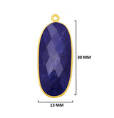 Sodalite Stone Necklace Jewelry Making 10X15 12X15 13X30 15X18 15X20 18X25 8X10 Oval Bezel Charms 24K Gold Plated Over 925 Sterling Silver