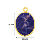 Sodalite Stone Necklace Jewelry Making 10X15 12X15 13X30 15X18 15X20 18X25 8X10 Oval Bezel Charms 24K Gold Plated Over 925 Sterling Silver