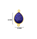 Sodalite Jewelry Making 10X40 12X15 15X18 18X25 22X30 25X35 8X26 Pear/Flat Teardrop Bezel Charms 24K Gold Plated Over 925 Sterling Silver