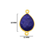 Sodalite Jewelry Making 10X40 12X15 15X18 18X25 22X30 25X35 8X26 Pear/Flat Teardrop Bezel Charms 24K Gold Plated Over 925 Sterling Silver
