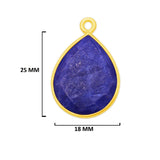 Sodalite Jewelry Making 10X40 12X15 15X18 18X25 22X30 25X35 8X26 Pear/Flat Teardrop Bezel Charms 24K Gold Plated Over 925 Sterling Silver