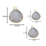24k Gold Electroplated - Kissed Gray Druzy - Handmade Pendant Necklace - Gothy Elegance & Jewelry Gift