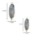 24k Gold Electroplated - Kissed Gray Druzy - Handmade Pendant Necklace - Gothy Elegance & Jewelry Gift