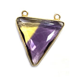 Boho Chic Ametrine Bezel Pendant - Handcrafted Gemstone Necklace with 24kt Gold Plating