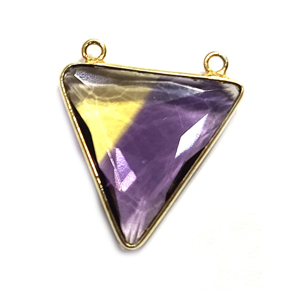 Boho Chic Ametrine Bezel Pendant - Handcrafted Gemstone Necklace with 24kt Gold Plating