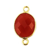 Carnelian Oval Pendant - Boho Chic Gemstone Necklace with 24kt Gold Elegance