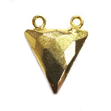 Gold Plated Pyrite Triangle Pendant, 925 Sterling Silver Bezel (15X15mm)