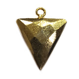 Gold Plated Pyrite Triangle Pendant, 925 Sterling Silver Bezel (15X15mm)