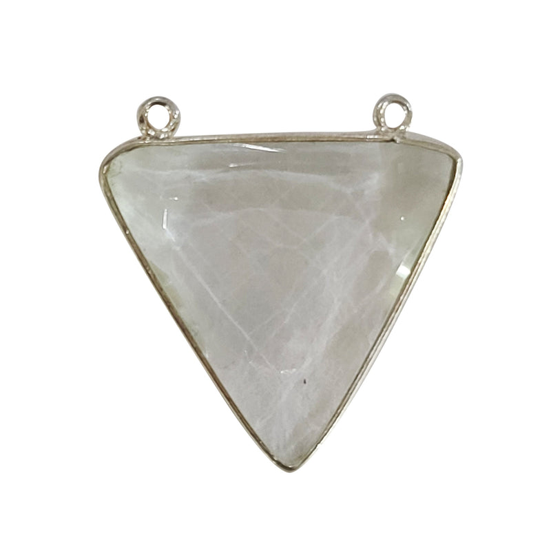 Opalite Stone Necklace for Jewelry Making 25X25mm Triangle Bezel Charms Pendants Connectors 925 Sterling Silver