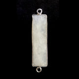 Rainbow Moonstone Stone Necklace for Jewelry Making 8X30mm Rectangle/Bar Bezel Charms Pendants Connectors 925 Sterling Silver