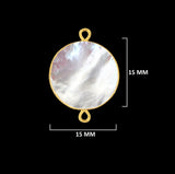 24K Gold Electroplated Mother Of Pearl Pendant - DIY Bezel Charm (10-18mm)