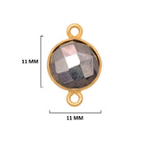 Pyrite Stone Necklace for Jewelry Making 11mm 15mm 18mm Coin/Round Bezel Charms Pendants 24K Gold Plated Over 925 Sterling Silver Chakra DIY