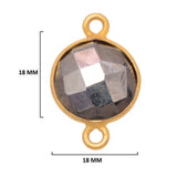 Pyrite Stone Necklace for Jewelry Making 11mm 15mm 18mm Coin/Round Bezel Charms Pendants 24K Gold Plated Over 925 Sterling Silver Chakra DIY