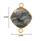 Abalone Shell Stone Necklace for Jewelry Making - 12mm 15mm 18mm Cushion/Diamond Bezel Charms Pendants 24K Gold Electroplated Chakra DIY