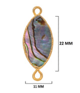 Abalone Shell Marquise Pendant – 24K Gold Electroplated Charm (11x22mm)