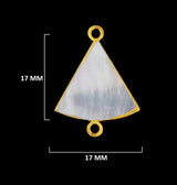 17mm Mother Of Pearl Bell Pendant – 24K Gold Electroplated Bezel Charm