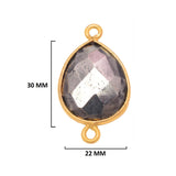Pyrite Stone for Jewelry Making 10X40 12X15 15X18 18X25 22X30 25X35 8X26mm Pear/Flat Teardrop Bezel 24K Gold Plated Over 925 Sterling Silver